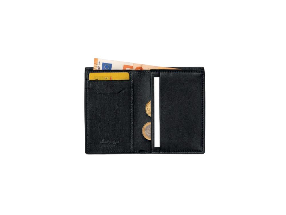 Montegrappa Signet Series Folded Card Case, Black, Leather, Jacquard, IC00HT00