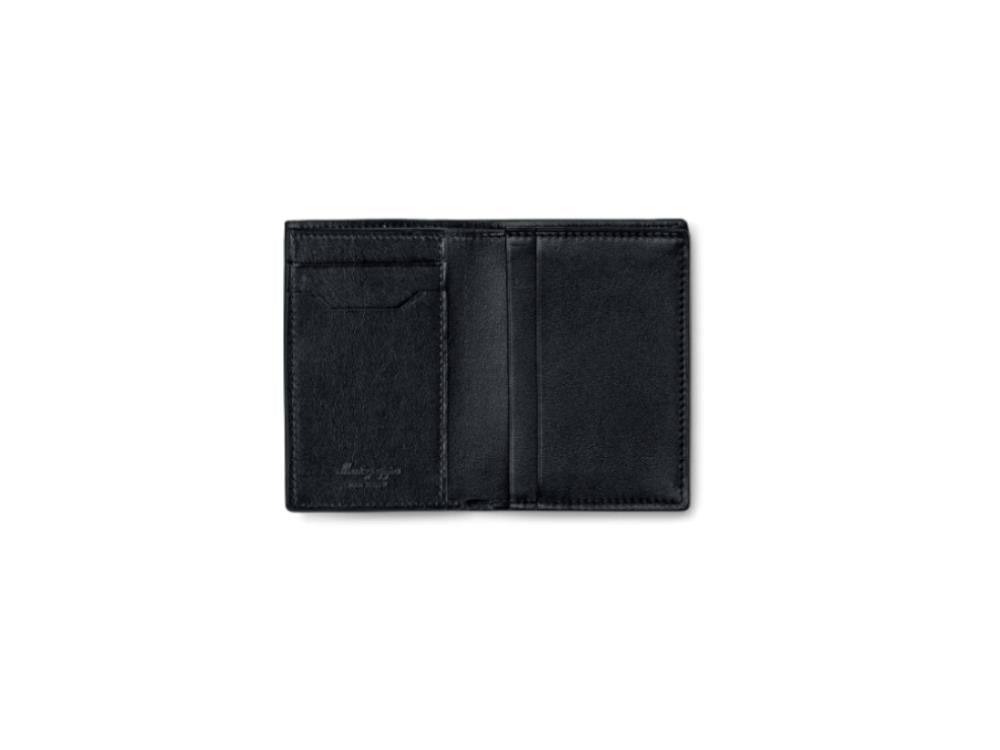 Montegrappa Signet Series Folded Card Case, Black, Leather, Jacquard, IC00HT00