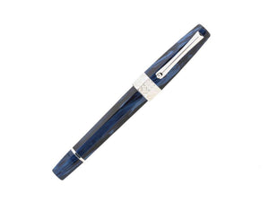 Montegrappa Extra Otto Dark Blue Rollerball pen, Celluloid, Silver Trim ISE8TRCD