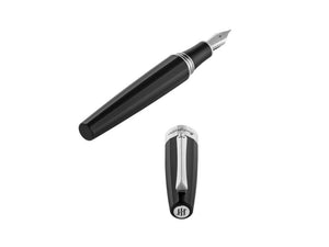 Montegrappa Magnifica Fountain Pen, Resin, Steel, Black, ISNGR-AC