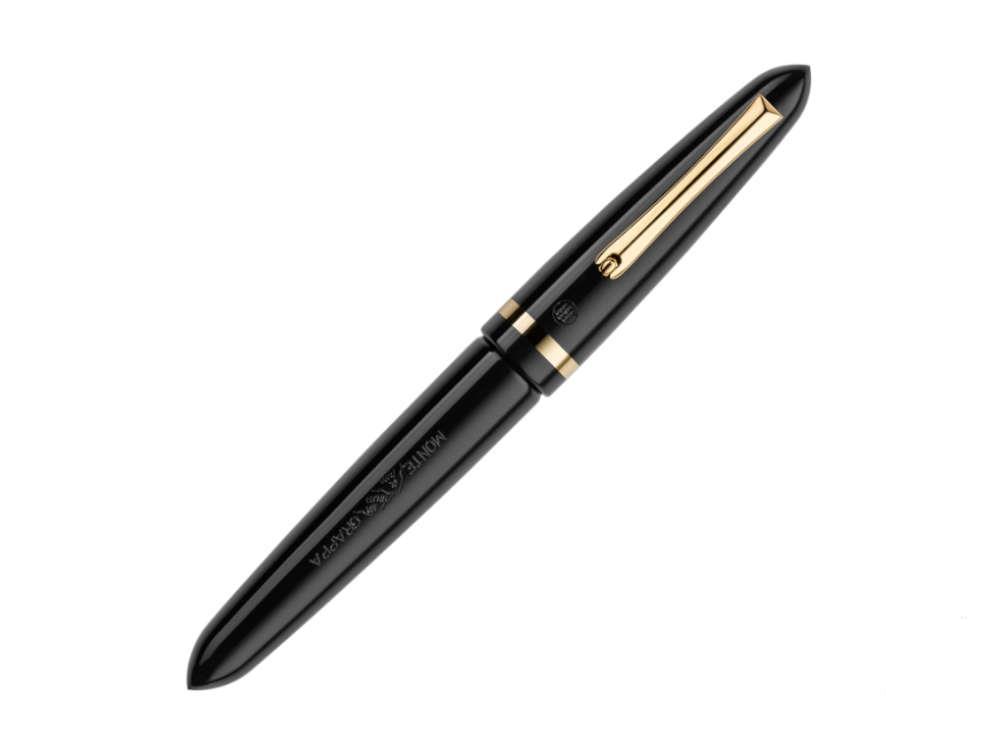 Montegrappa Venetia Fountain Pen, Black, 14k Gold Flex, ISVEN-XC