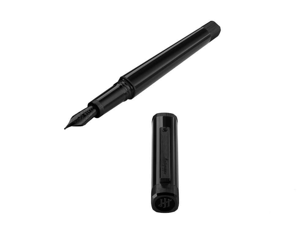 Montegrappa Quattro Fountain Pen, Ultra Black, 14k Gold, Black, ISZ4I-4C