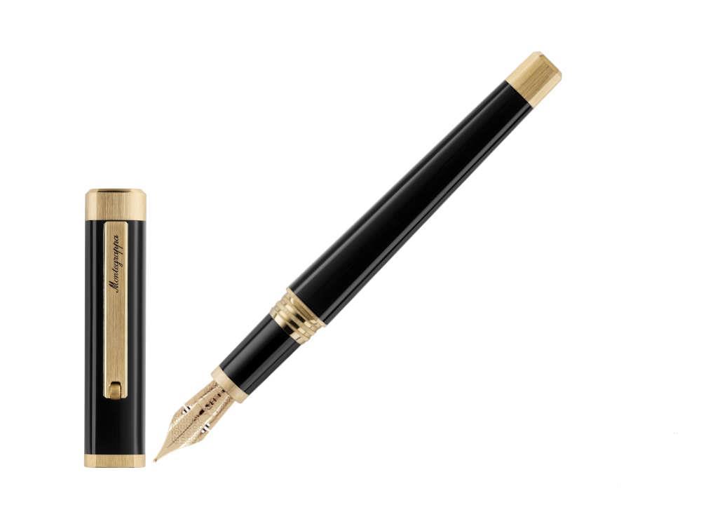 Montegrappa Quattro Fountain Pen, Gold plated, 14k Gold, IZSZ4I-XY