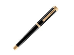 Montegrappa Quattro Rollerball pen, Acrylic Resin, Gold plated, Black, ISZ4IRIY
