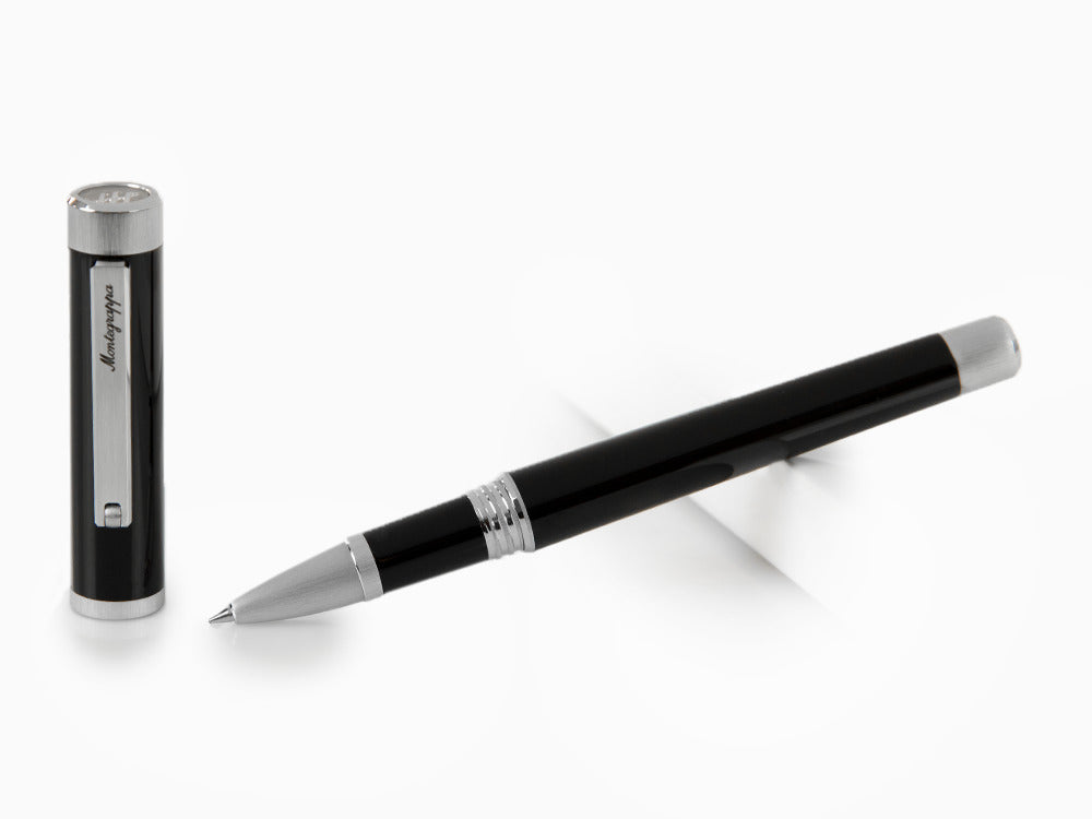 Montegrappa Zero Rollerball pen, Black Resin, Palladium IP, ISZEIRIP