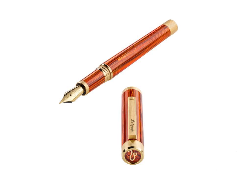 Montegrappa Zero Zodiac Leo Fountain Pen, Steel, ISZEZ-IY-O2