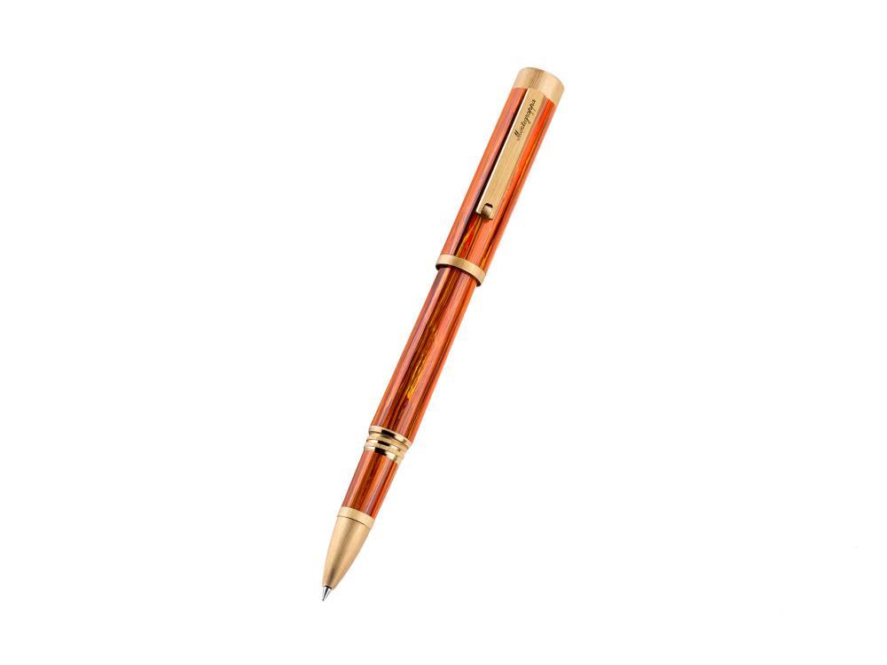 Montegrappa Zero Zodiac Leo Rollerball pen, PVD Gold, Orange, ISZEZRIY-O2