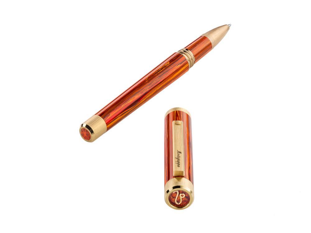 Montegrappa Zero Zodiac Leo Rollerball pen, PVD Gold, Orange, ISZEZRIY-O2