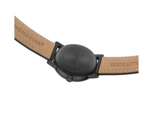 Mondaine SBB Evo2 Quartz Watch, PVD, Black, 35 mm, Leather strap, MSE.35121.LB