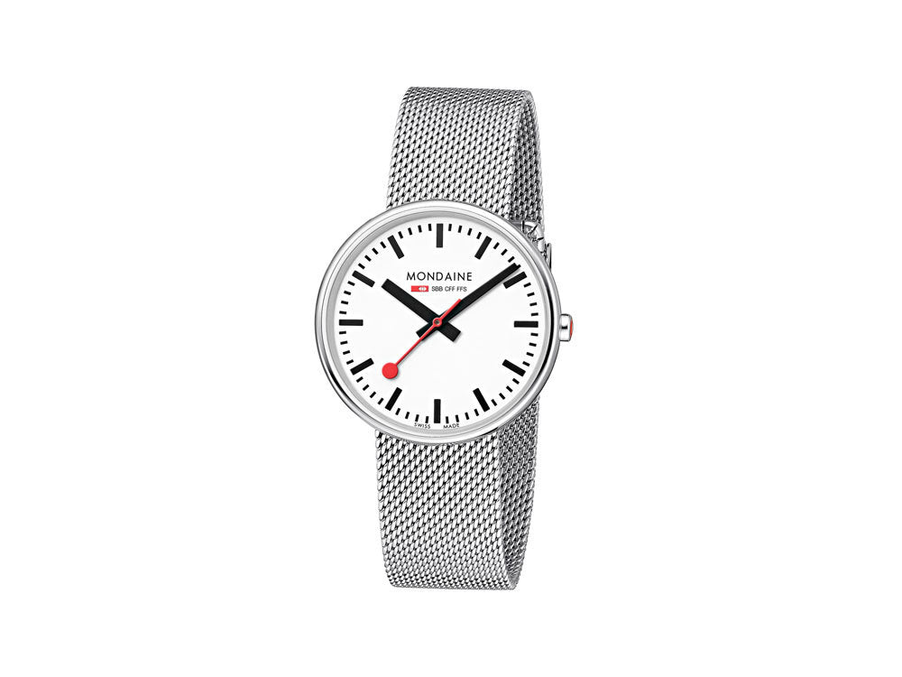 Mondaine SBB Mini Giant BackLight Quartz Watch, White, 35mm, MSX.3511B.SM