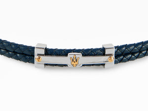 Maserati Gioielli Bracelet, Leather, Blue, Rose Gold PVD, JM422AVE10