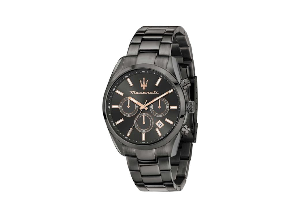 Maserati Attrazione Quartz Watch, PVD Gun Metal, Black, 43 mml, R8853121001