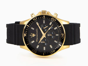 Maserati Sfida Quartz Watch, PVD Gold, Black, 44 mm, R8871640001