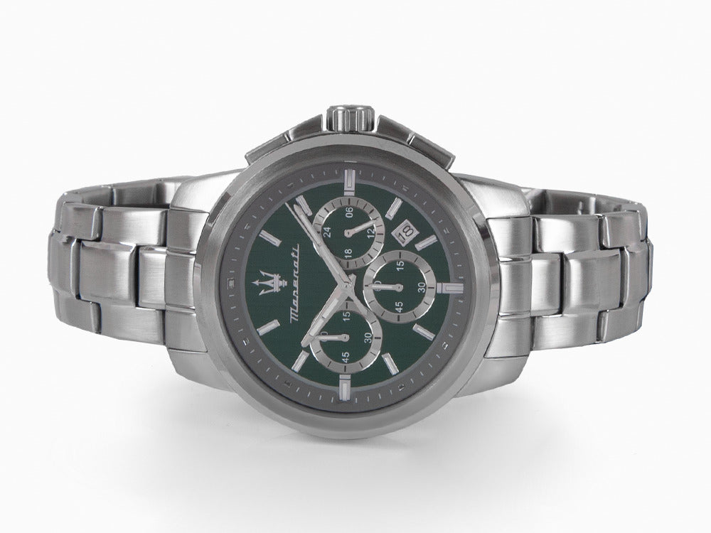 Maserati Successo Quartz Watch, Green, 44 mm, Mineral crystal 