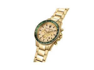 Maserati Sfida Quartz Watch, PVD Gold, Gold, 44 mm, Mineral crystal, R8873640005
