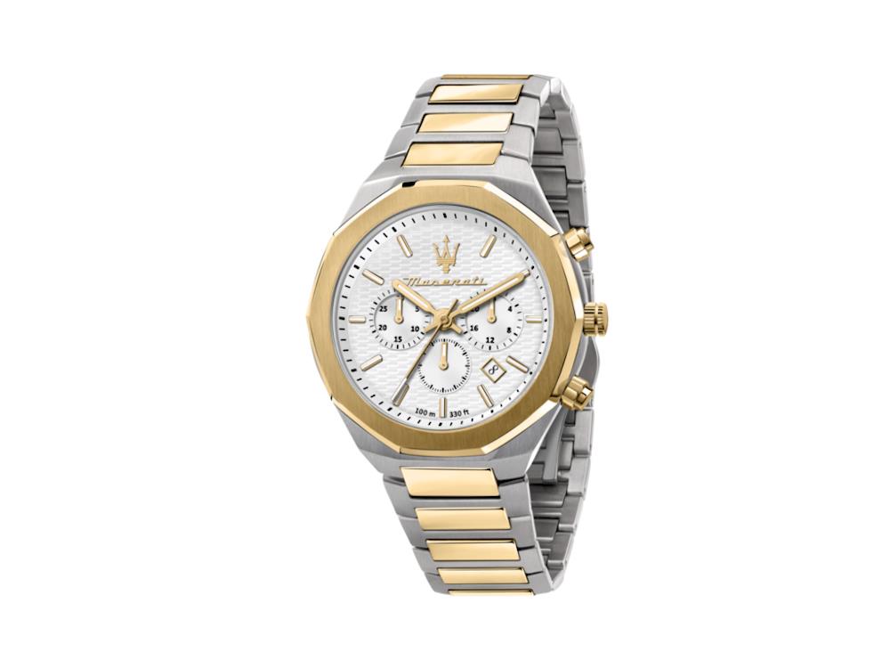Maserati Stile Quartz Watch, PVD, White, 45 mm, Mineral crystal R8873642009