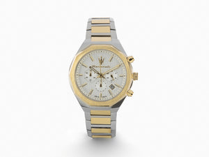 Maserati Stile Quartz Watch, PVD, White, 45 mm, Mineral crystal R8873642009