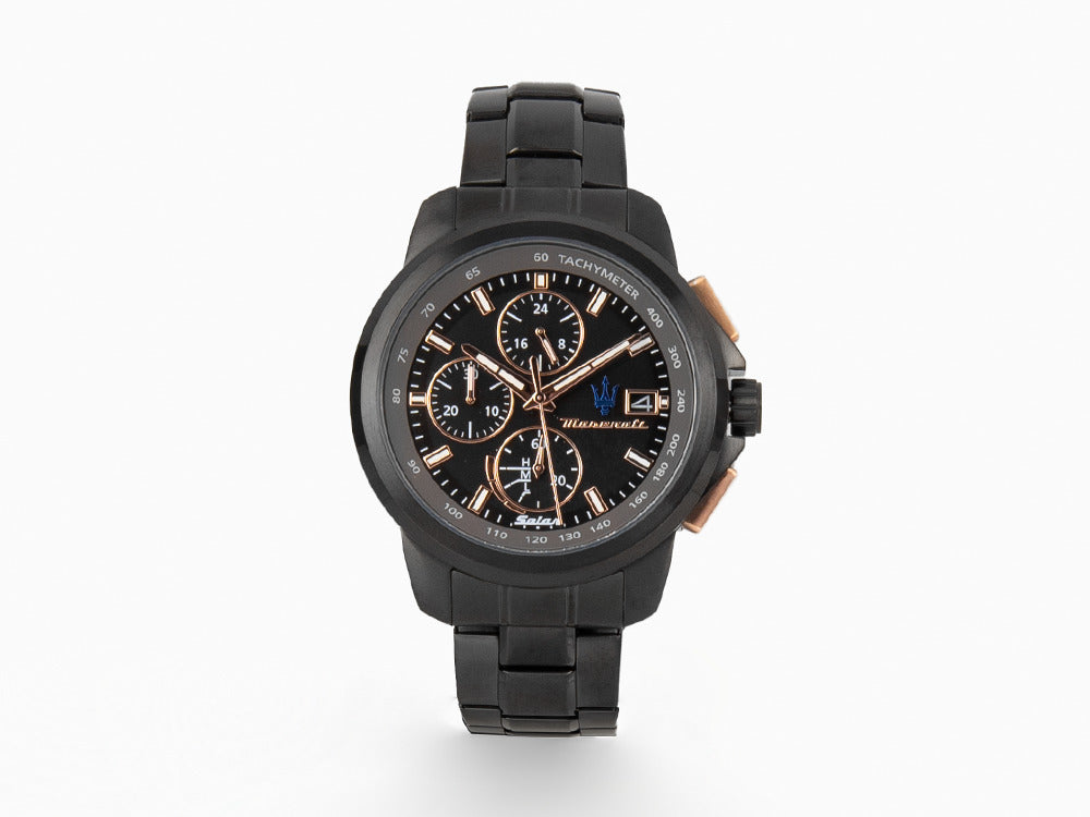 Maserati Successo Quartz Watch, PVD Gun Metal, Black, 44 mm, R8873645001