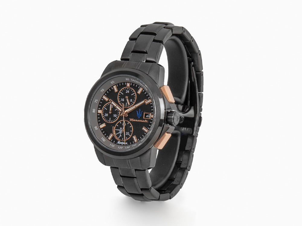 Maserati Successo Quartz Watch, PVD Gun Metal, Black, 44 mm, R8873645001