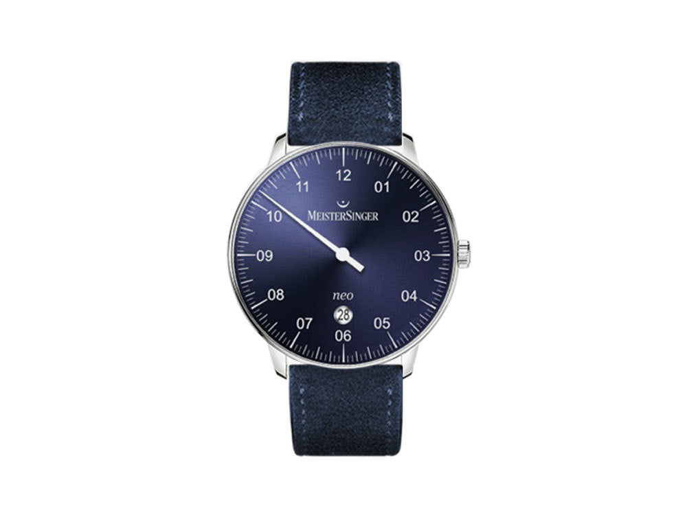 Meistersinger Neo Plus Automatic Watch, ETA 2824-2, 40mm, Blue, Day, NE408-SV14