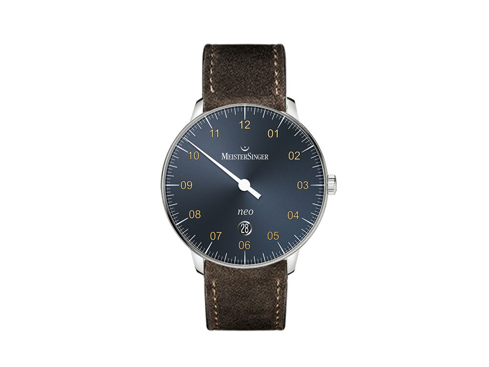 Meistersinger Neo Plus Automatic Watch, ETA 2824-2, 40mm, Blue, Day, NE417G-SV02