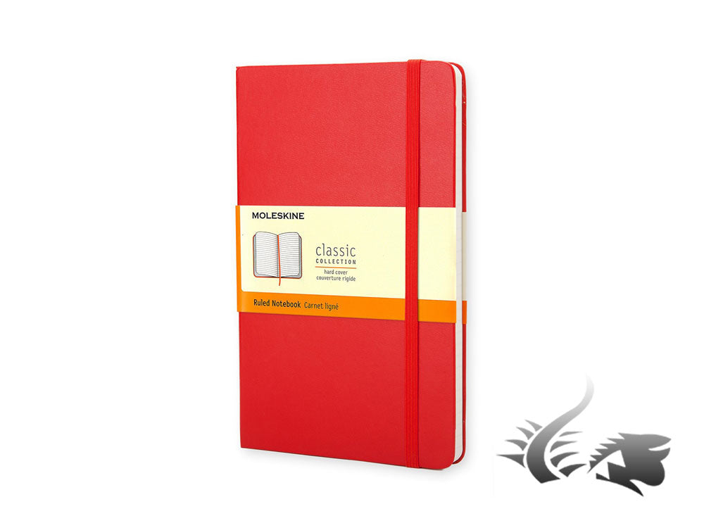 Moleskine Hard cover Notebook, Large (13 x 21 cm), Ruled, Red, 240 pages