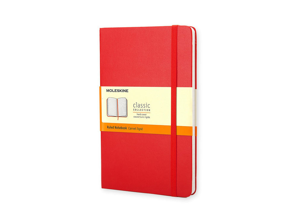 Moleskine Hard cover Notebook, Large (13 x 21 cm), Ruled, Red, 240 pages