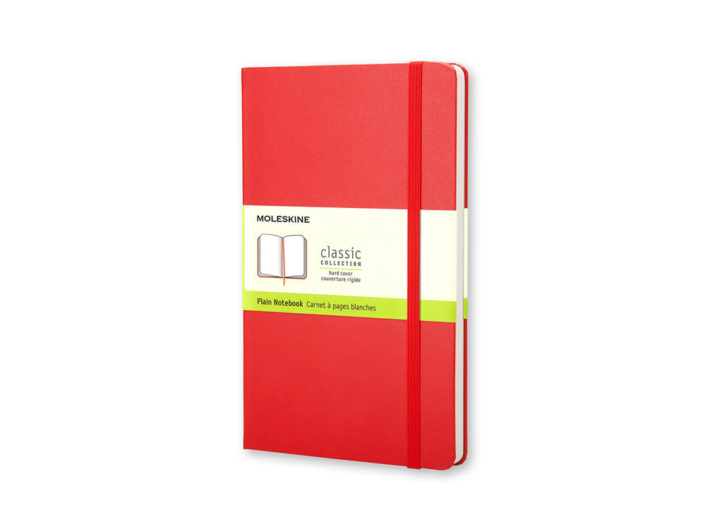 Moleskine Classic Hard cover Notebook, Large (13 x 21 cm), Plain, Red, 240 pages