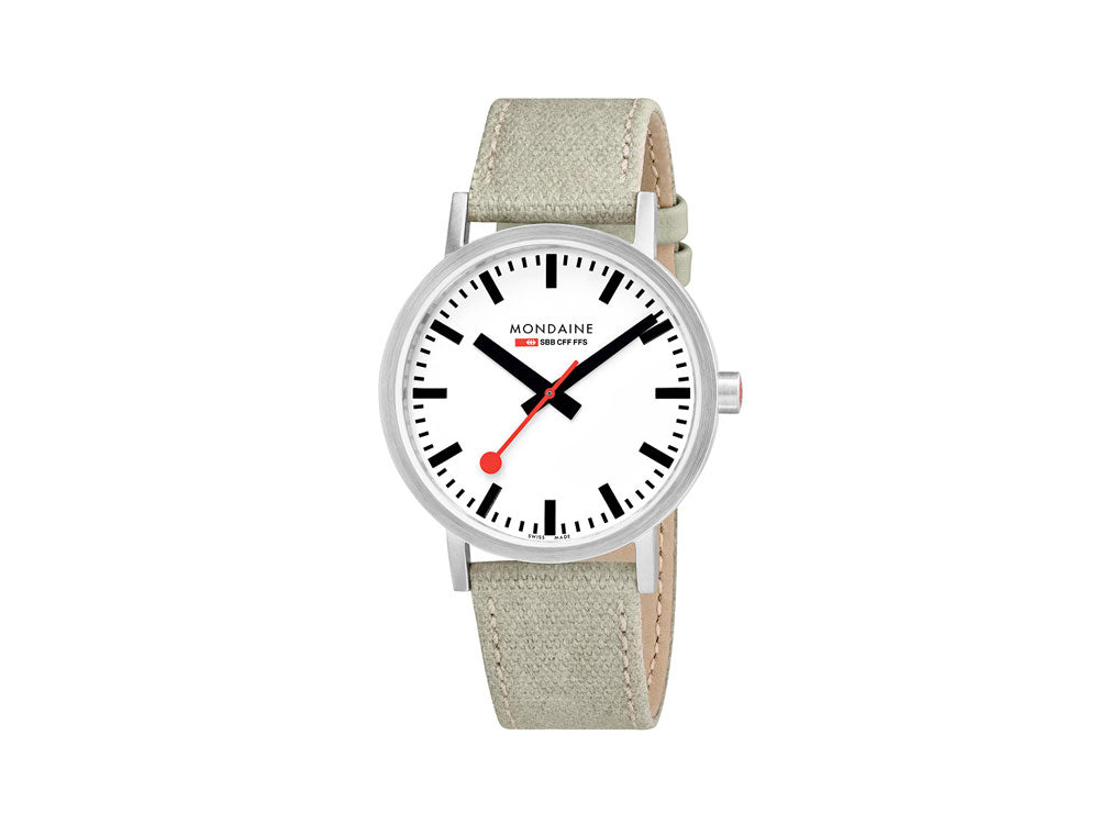 Mondaine Classic Quartz Watch, White, 40mm, A660.30360.16SBG