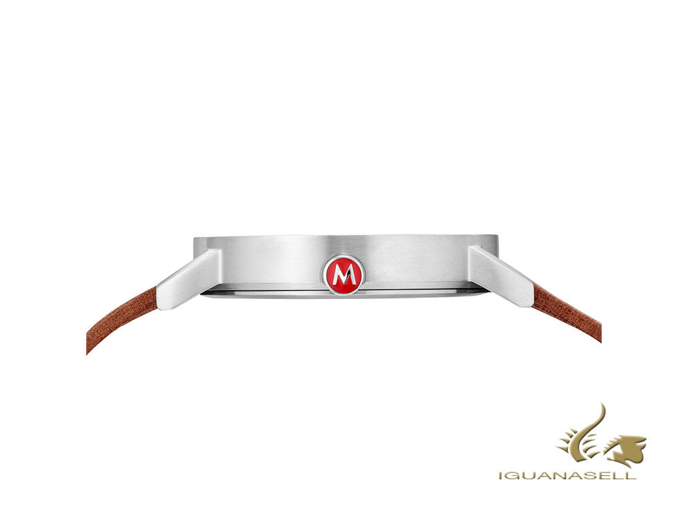 Mondaine Classic Quartz Watch, White/Brown, 40mm, Leather, A660.30360.16SBT