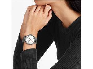Mondaine Essence Grey Quartz Watch, Ecological, White, 41 mm, MS1.41110.LU