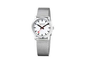 Mondaine SBB Simply Elegant Quartz watch, polished stainless, Mesh strap, 36mm