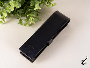 Montblanc Pen Case, Leather, Soft, Flap tuck, Black, 14311