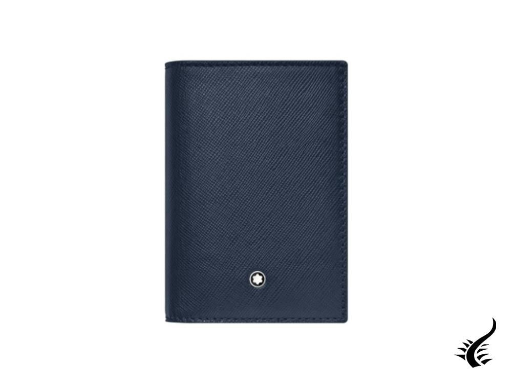 Montblanc Sartorial Business card holder, Leather, Blue, 128590