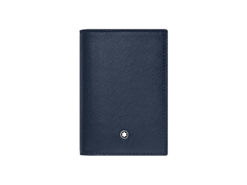 Montblanc Sartorial Business card holder, Leather, Blue, 128590