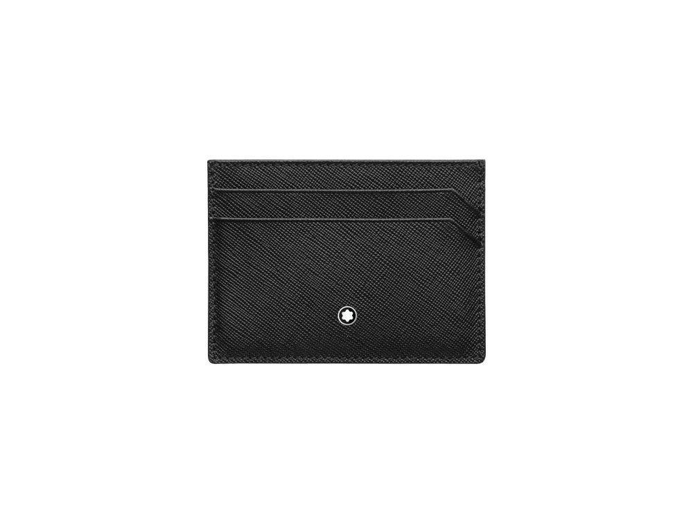 Montblanc Sartorial Credit card holder, Leather, Jacquard, Black, 5 Cards