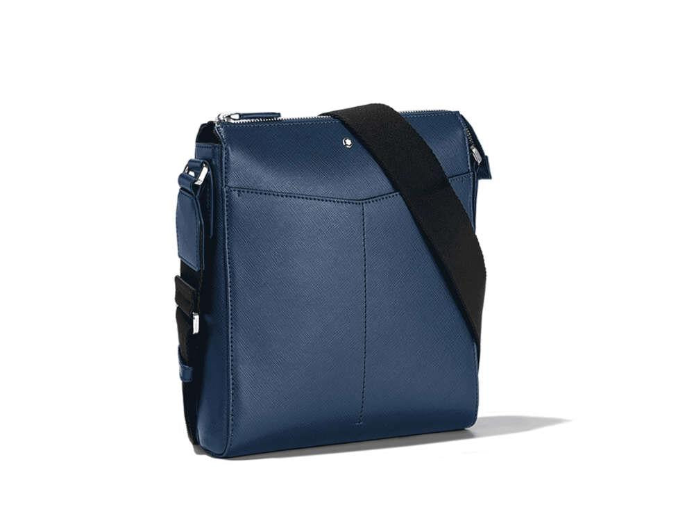 Montblanc Sartorial Envelope Men's bag, Leather, Cotton, Blue, Zip, 128567
