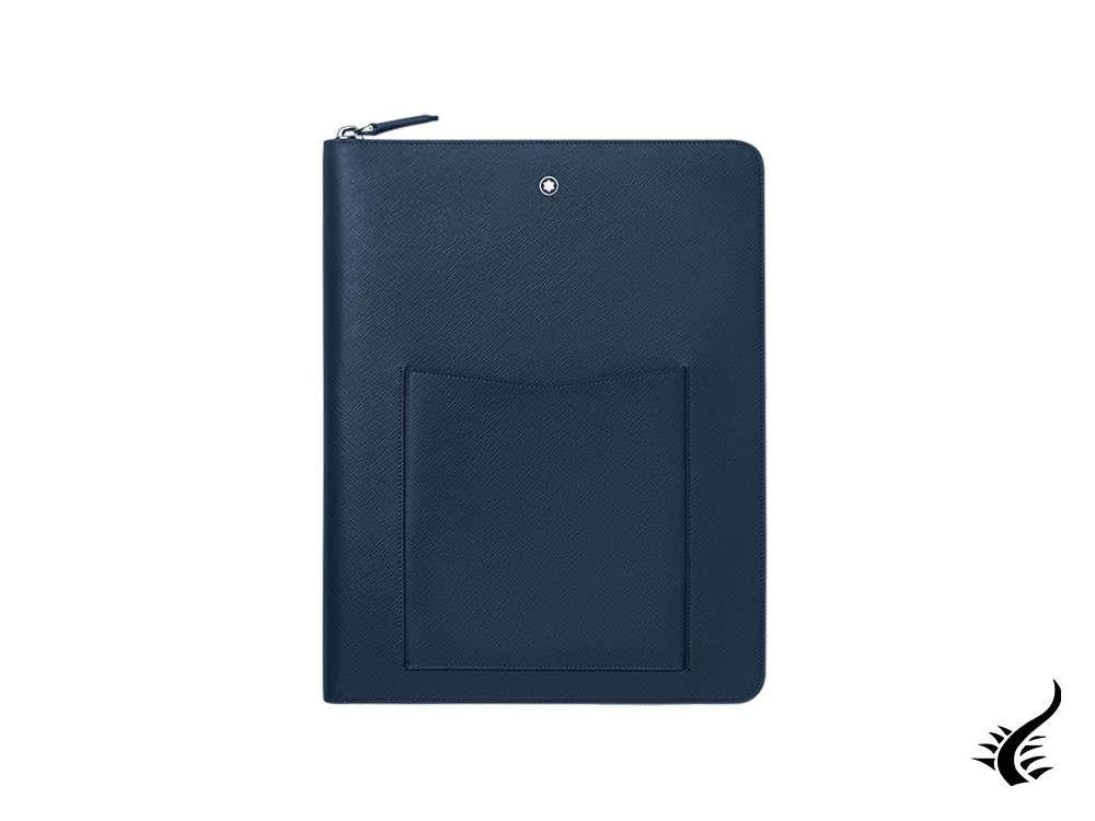Montblanc Sartorial Notepad Holder with Pockets, Leather, Blue, Zip, 128521