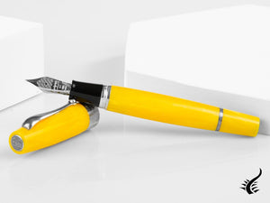 Montegrappa Miya Limited Edition Fountain Pen, Yellow, Silver, ISMYT-CY1