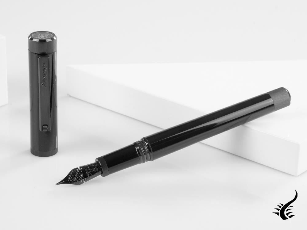 Montegrappa Zero Fountain Pen, Black Resin, Flex, ISZEI-XC