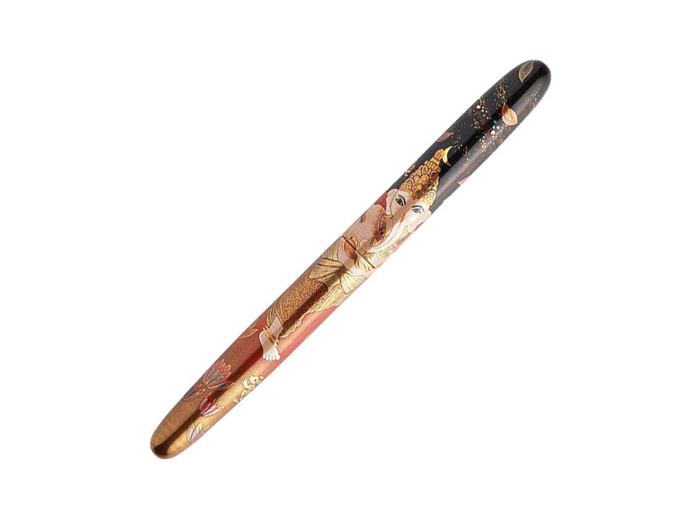 Nakaya Cigar Makie Ganesh Fountain Pen, Long, Ebonite