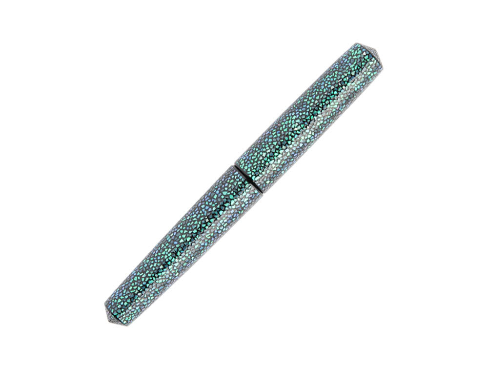 Nakaya Raden Ao Gai Zukushi Fountain Pen, Piccolo, Elastic nib