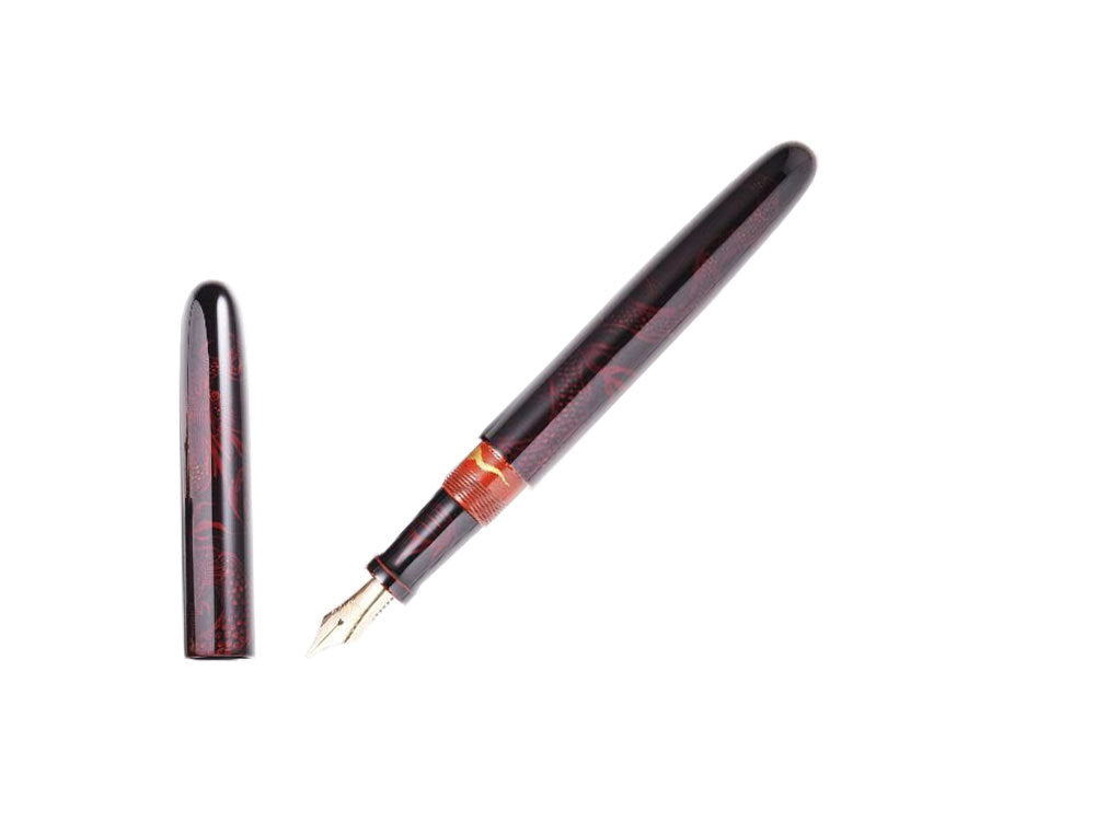 Nakaya Cigar Portable Ascending Dragon Fountain Pen, Ebonite, 14k Gold