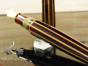 Nakaya Cigar Long Portable Heki Tamenuri Fountain Pen, Decapod, Ebonite