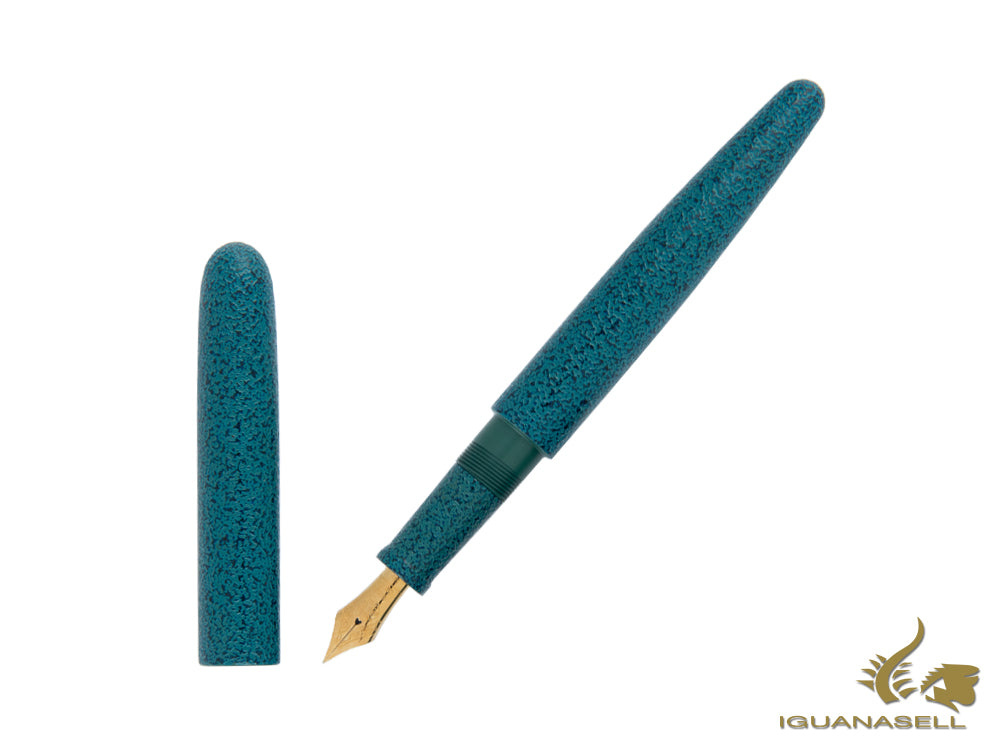 Nakaya Cigar Long Fountain Pen, Midori-Ishime, Ebonite, Urushi, 14k Gold