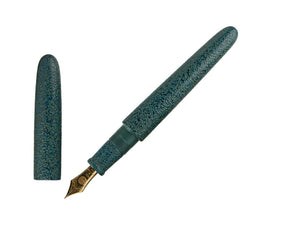 Nakaya Cigar Portable Fountain Pen, Midori-Ishime, Ebonite, 14k Gold