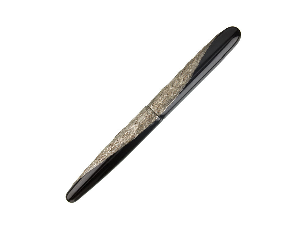 Nakaya Cigar "The Moon" Fountain Pen Long, Ebonite, Gold 14k rodhium