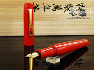 Nakaya Neo-Standard Fountain Pen, Arai Shu, Ebonite and Urushi lacquer