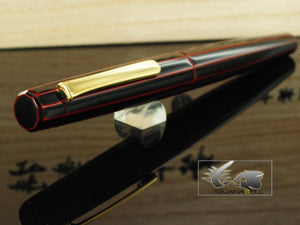Nakaya Writer Fountain Pen Portable, Decapod, Kuro-Tamenuri, Ebonite