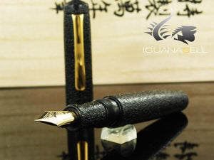 Nakaya Writer Piccolo Fountain Pen, Kuro-Ishime, Ebonite